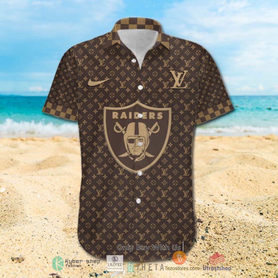 nfl las vegas raiders louis vuitton luxury hawaiian shirt short 2 57106