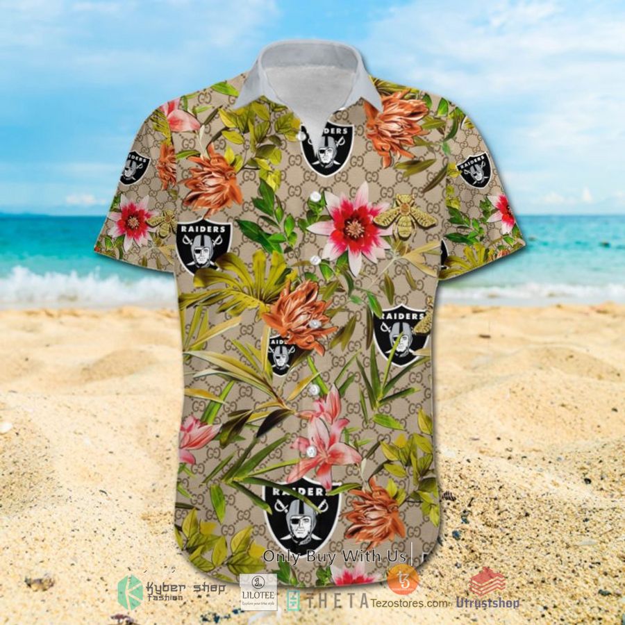 nfl las vegas raiders louis vuitton lv hawaiian shirt short 2 71330