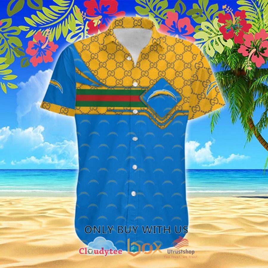 nfl los angeles chargers gucci hawaiian shirt 2 95195