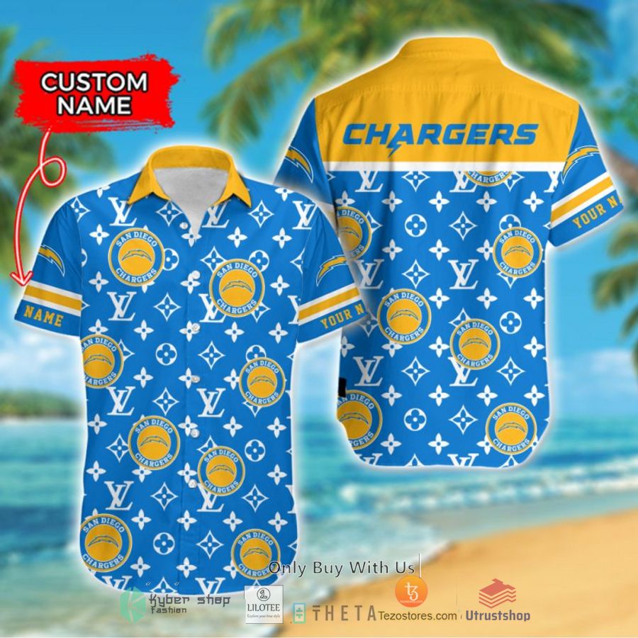 nfl los angeles chargers louis vuitton custom name hawaiian shirt 1 8294