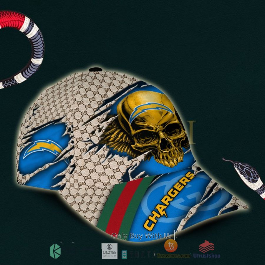 nfl los angeles chargers skull custom name gucci cap 2 86198