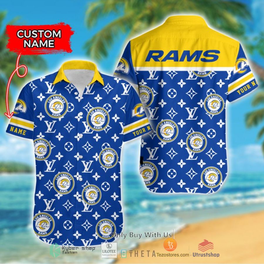 nfl los angeles rams louis vuitton custom name hawaiian shirt 1 62406