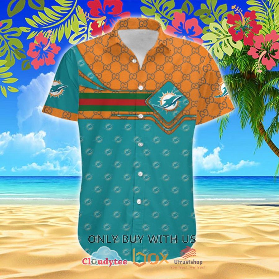 nfl miami dolphins gucci hawaiian shirt 2 52410