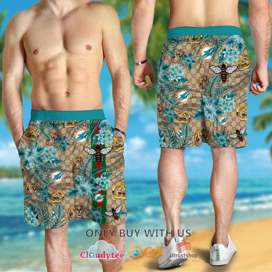 nfl miami dolphins gucci hawaiian shirt short 2 60603