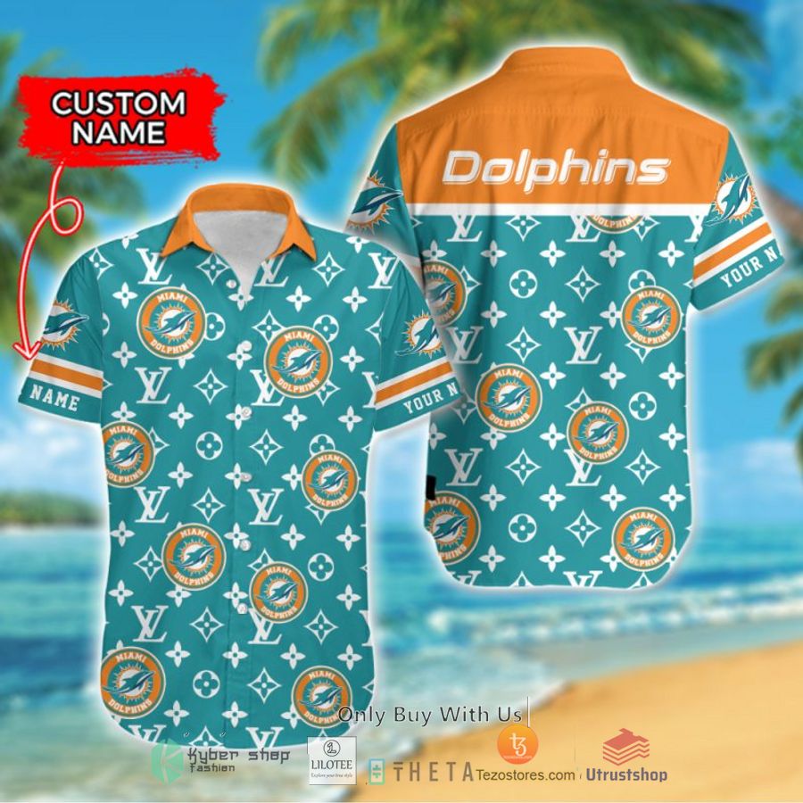 nfl miami dolphins louis vuitton custom name hawaiian shirt 1 43544