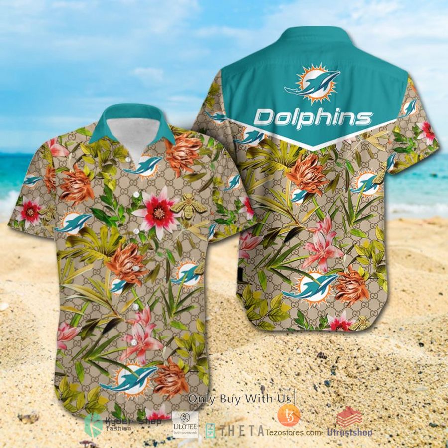 nfl miami dolphins louis vuitton lv hawaiian shirt short 1 45453