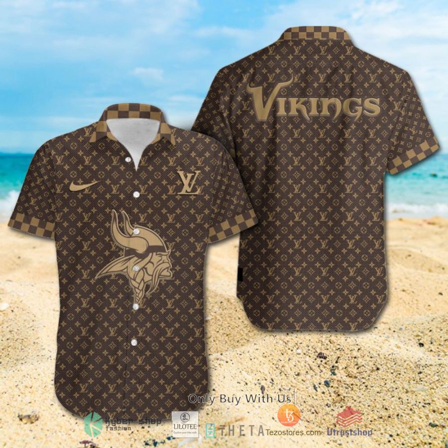 nfl minnesota vikings louis vuitton luxury hawaiian shirt short 1 75442