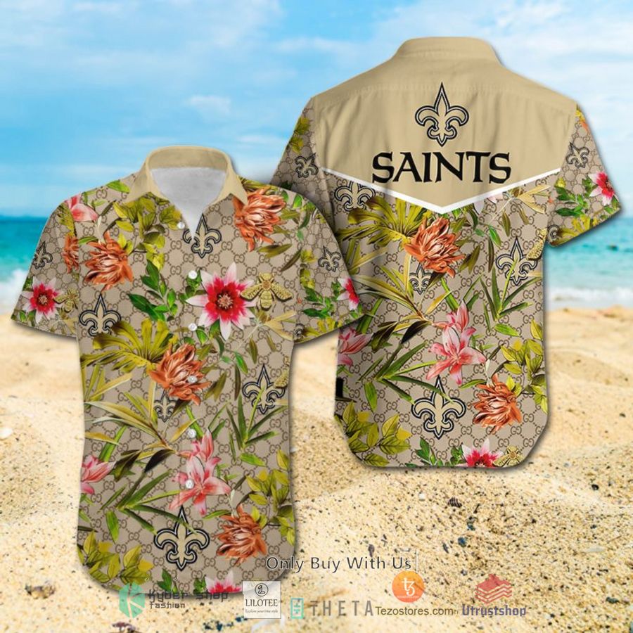 nfl new orleans saints louis vuitton lv hawaiian shirt short 1 62930