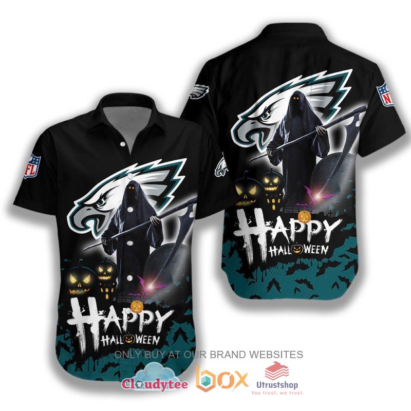 nfl philadelphia eagles happy halloween hawaiian shirt 1 54267