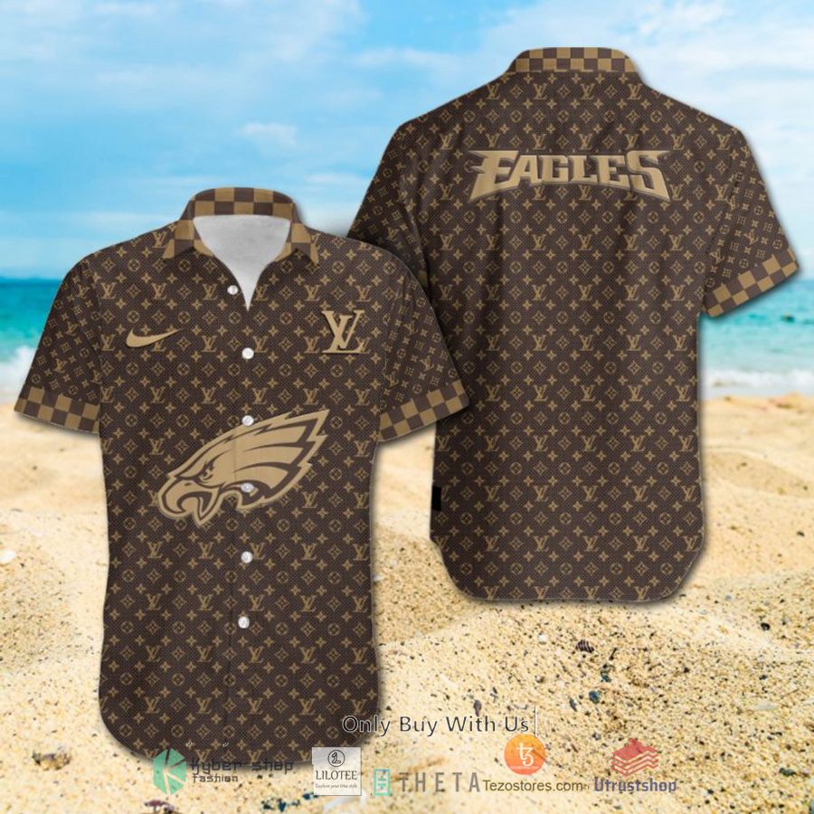 nfl philadelphia eagles louis vuitton luxury hawaiian shirt short 1 8464
