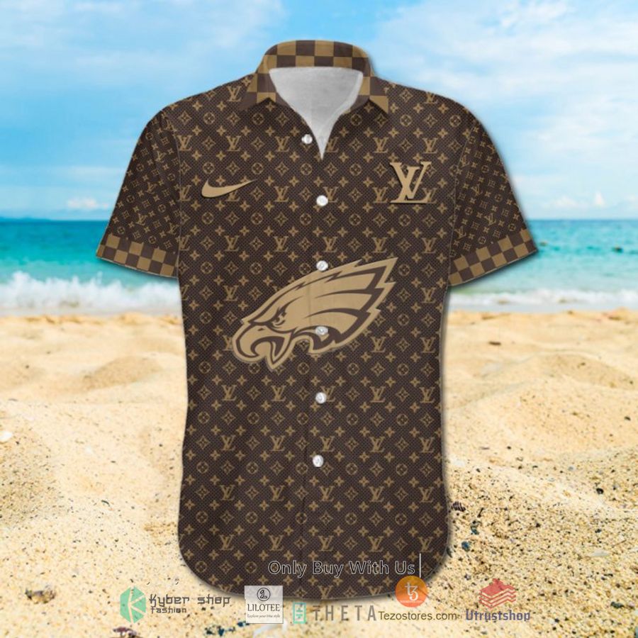 nfl philadelphia eagles louis vuitton luxury hawaiian shirt short 2 35085