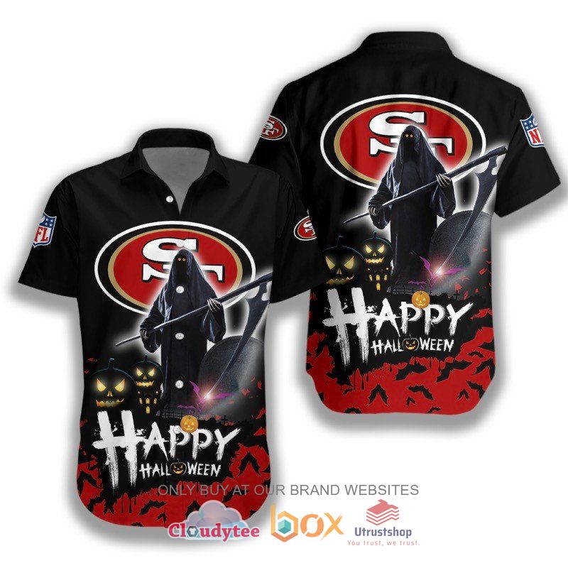 nfl san francisco 49ers happy halloween hawaiian shirt 1 20691