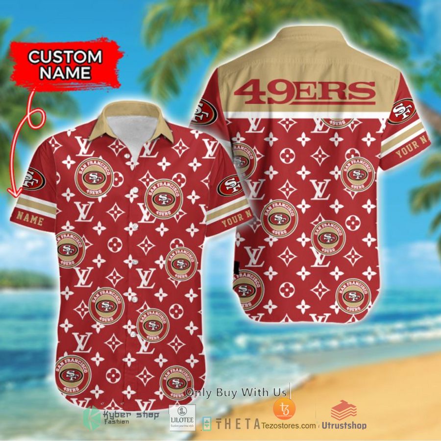 nfl san francisco 49ers louis vuitton custom name hawaiian shirt 1 67088