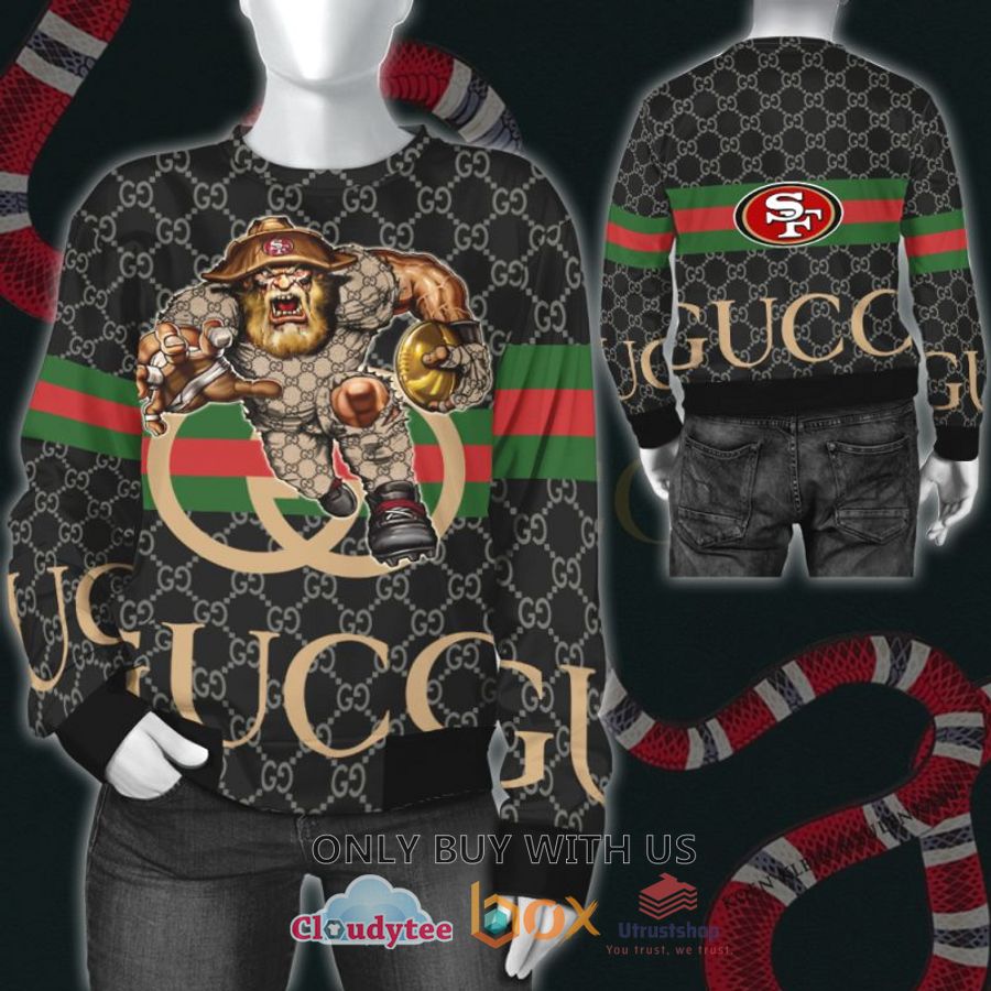 nfl san francisco 49ers mascot gucci 3d shirt hoodie 2 50368