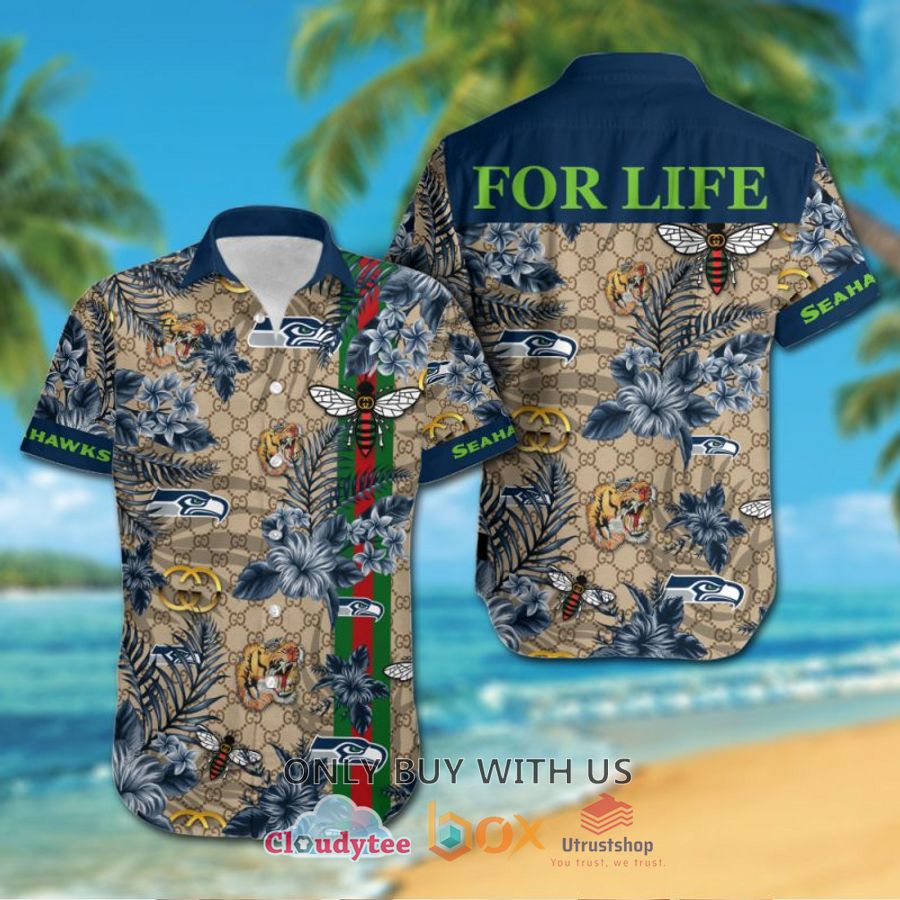 nfl seattle seahawks gucci hawaiian shirt short 1 80346