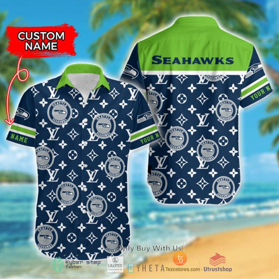 nfl seattle seahawks louis vuitton custom name hawaiian shirt 1 2625