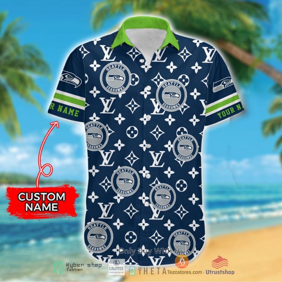 nfl seattle seahawks louis vuitton custom name hawaiian shirt 2 4069