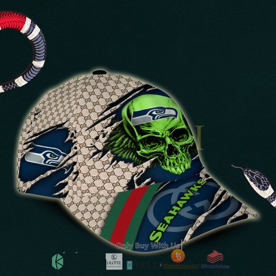 nfl seattle seahawks skull custom name gucci cap 2 48033