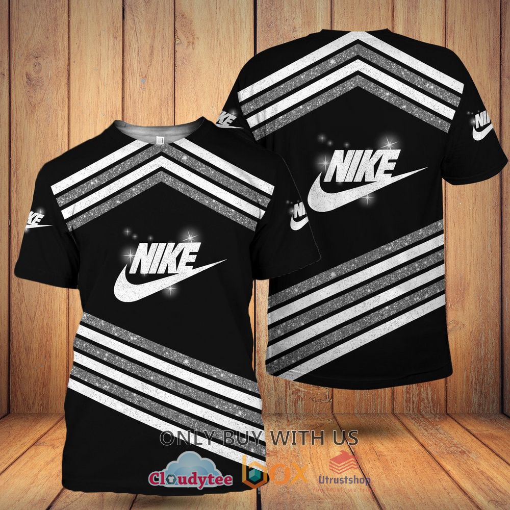 nike inc black grey white stripes 3d t shirt 1 26761