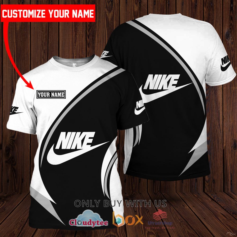 nike inc black white color custom name 3d t shirt 1 69776