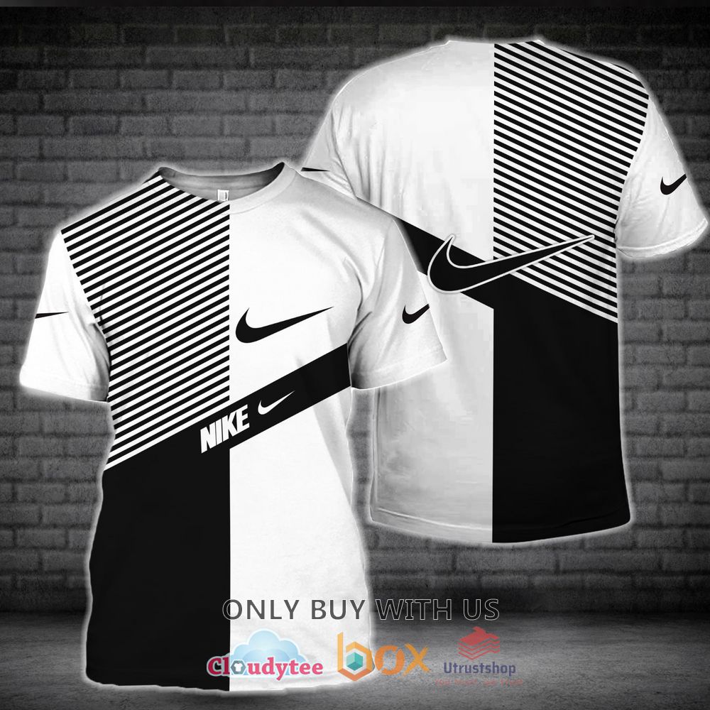 nike inc black white color stripes 3d t shirt 1 81546