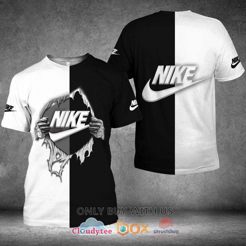 nike inc black white pattern 3d t shirt 1 74933