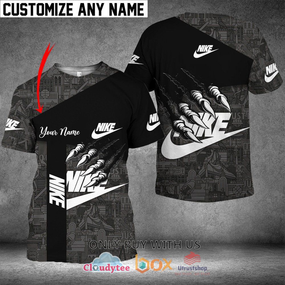 nike inc claw pattern custom name 3d t shirt 1 47989