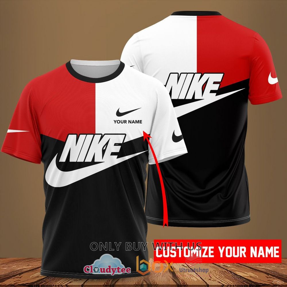 nike inc white black red custom name 3d t shirt 1 67095