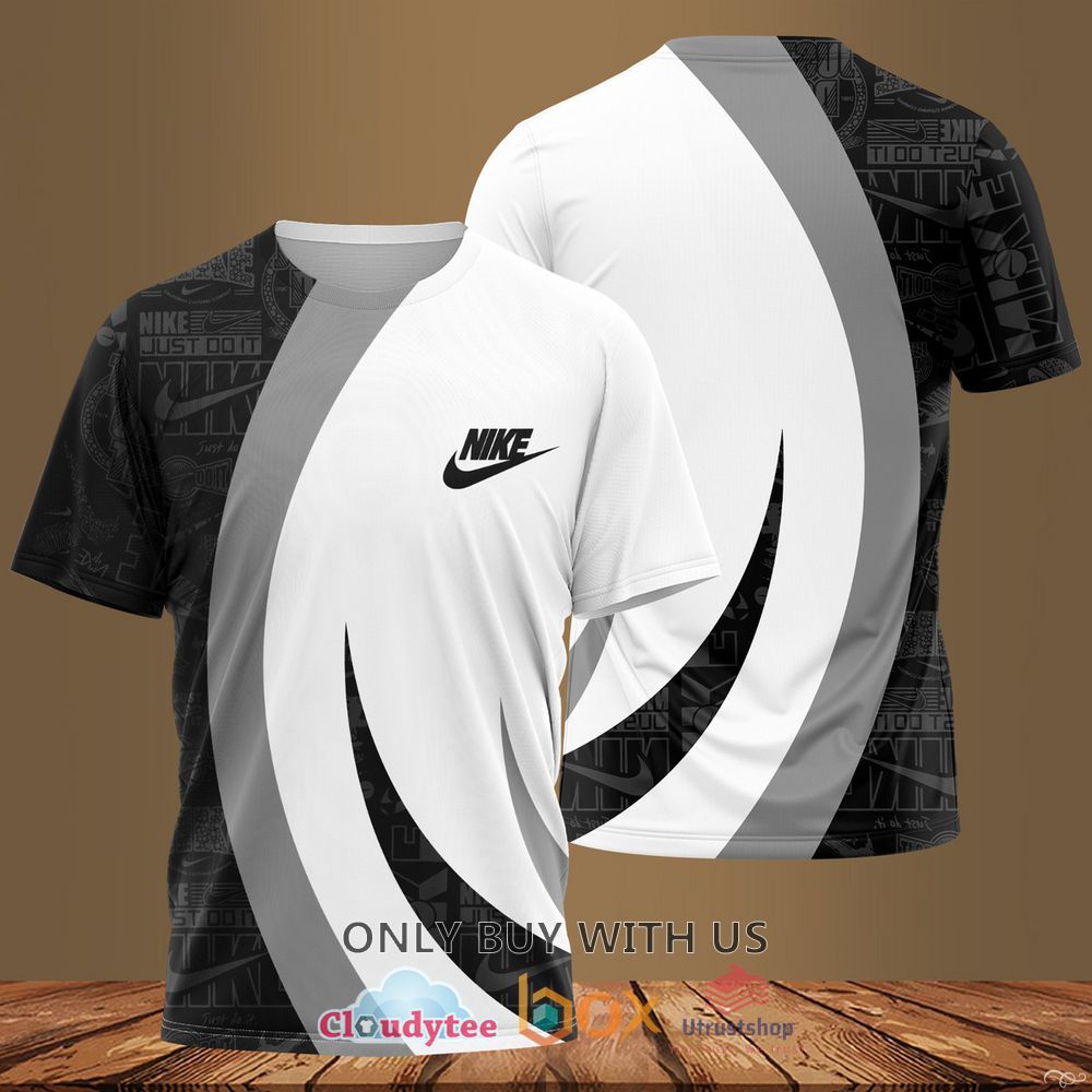 nike inc white grey black just do it pattern 3d t shirt 1 83524
