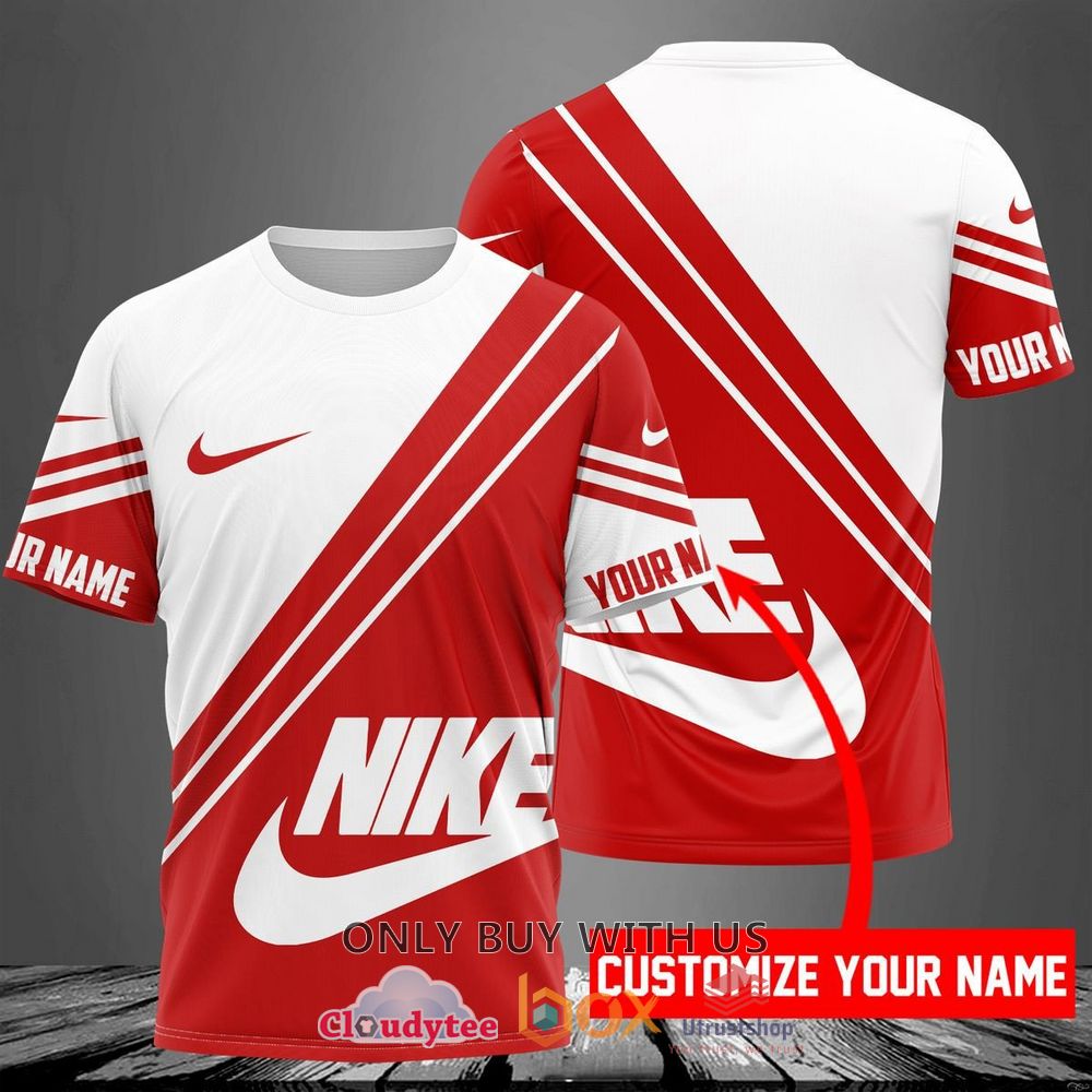 nike inc white red custom name 3d t shirt 1 68993