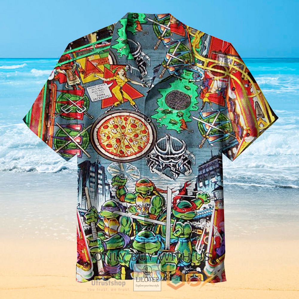 ninja turtles pinball hawaiian shirt 1 43802