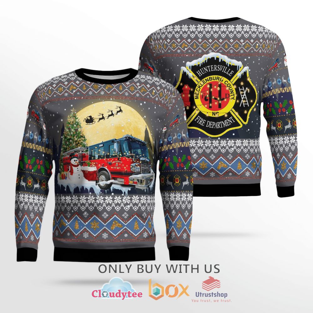north carolina huntersville fire department christmas sweater 1 54526
