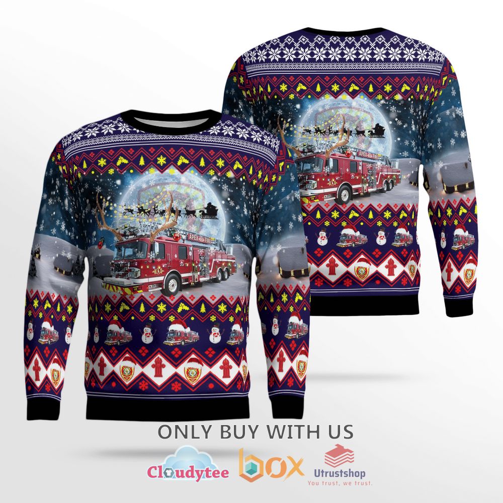 north carolina town of apex fire department christmas sweater 1 39351