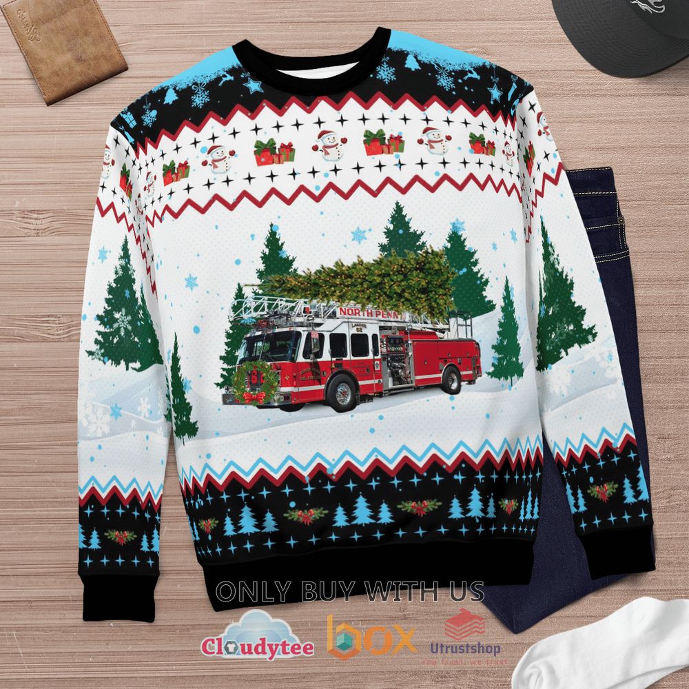north penn volunteer fire company christmas sweater 2 91052