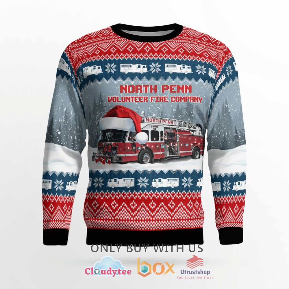 north penn volunteer fire company red christmas sweater 2 88918