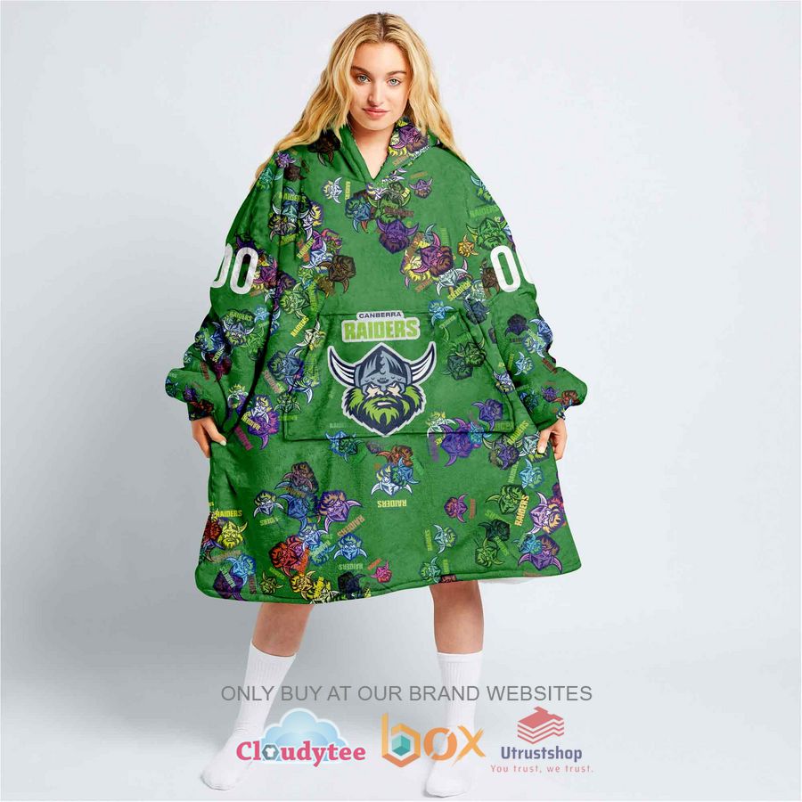 nrl canberra raiders personalized fleece hoodie blanket 1 27392