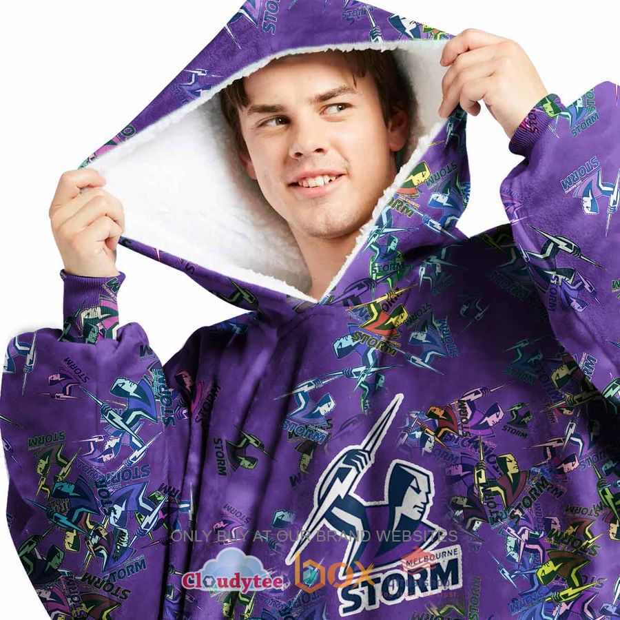 nrl melbourne storm personalized fleece hoodie blanket 2 37865