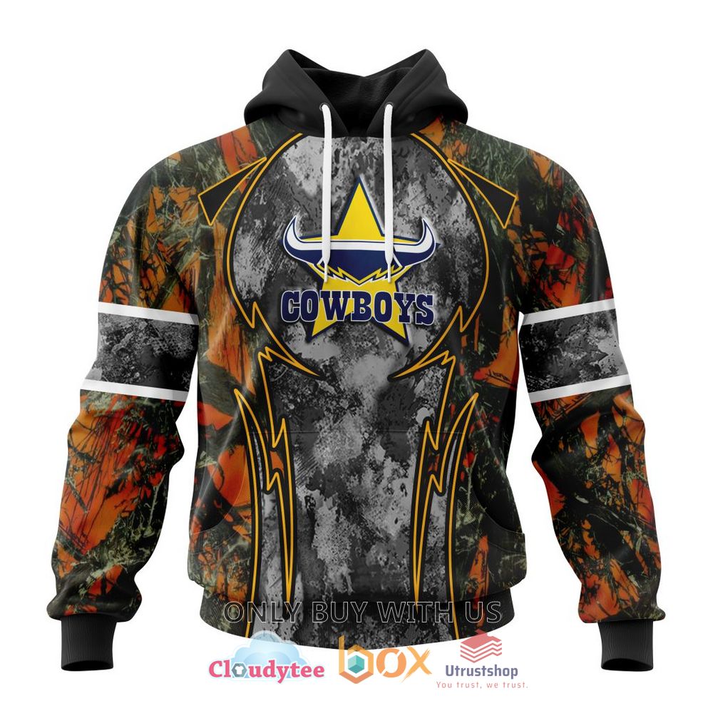 nrl north queensland cowboys camo 3d hoodie shirt 1 89577