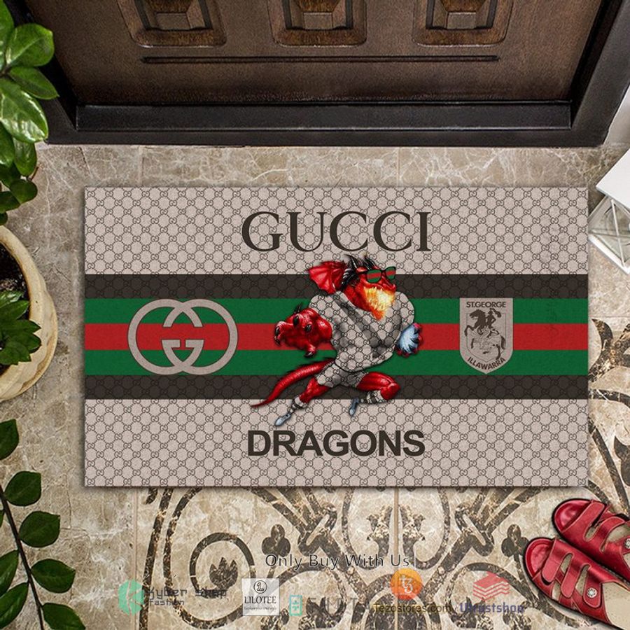 nrl st george illawarra dragons mascot gucci rug carpet doormat 2 85582