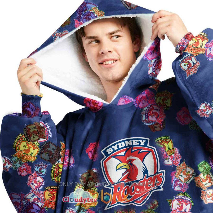 nrl sydney roosters personalized fleece hoodie blanket 2 57730