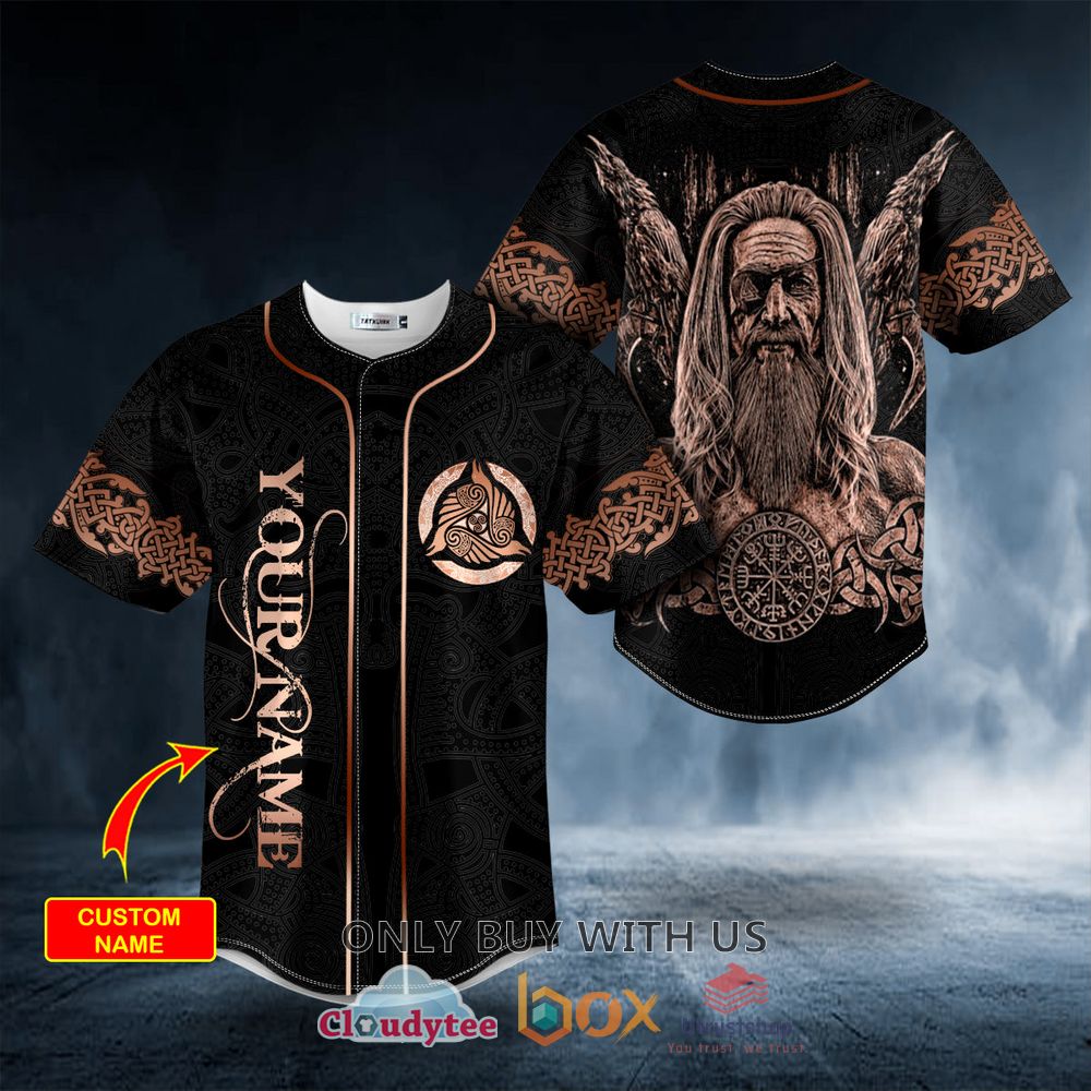 odin allfather king ravens viking custom baseball jersey 1 36949