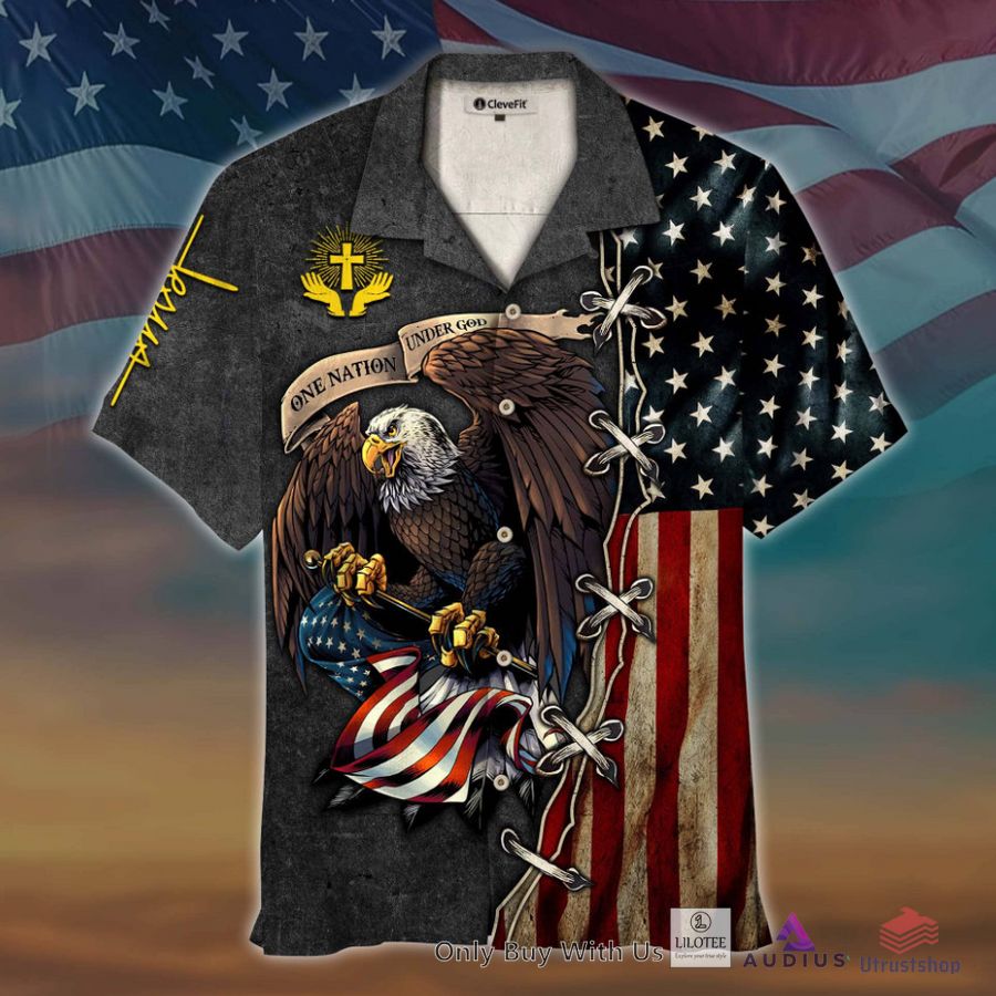 one nation under god eagle us flag grey hawaiian shirt 1 99854