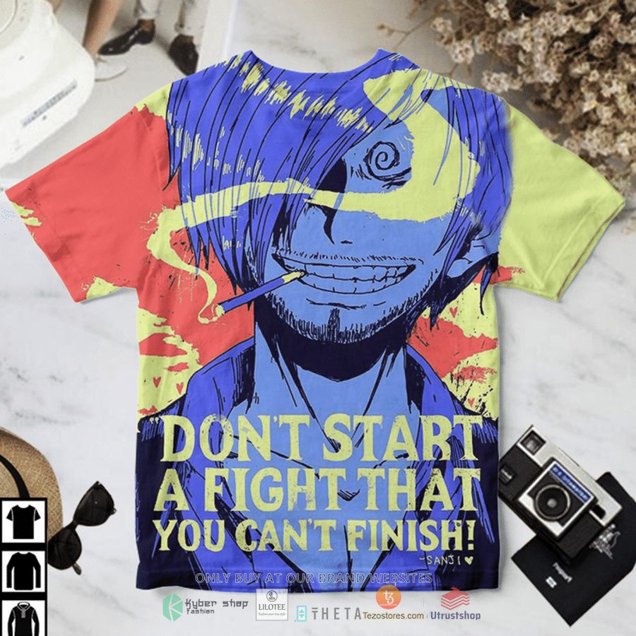 one piece sanji dont start a fight that you cant finish t shirt 1 8046