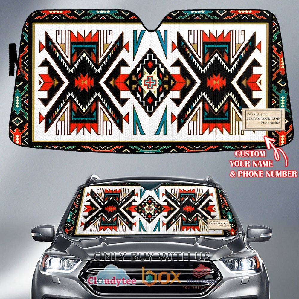pattern native american custom name car sun shades 1 76768