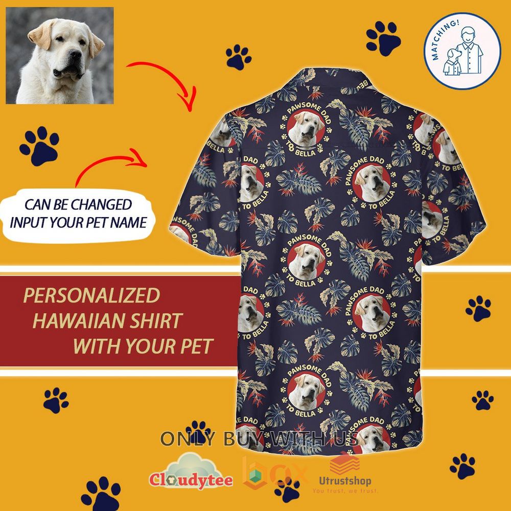 pawsome dad to bella custom name hawaiian shirt 2 87452