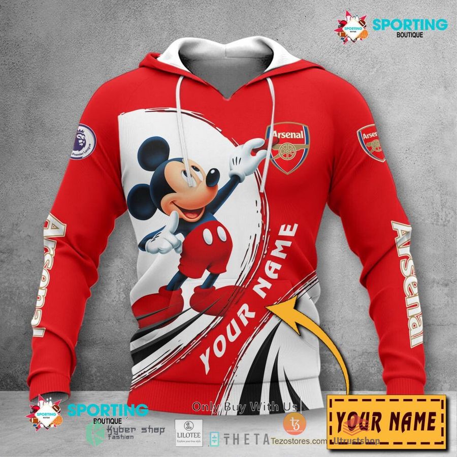 personalized arsenal f c mickey mouse 3d shirt hoodie 2 74975
