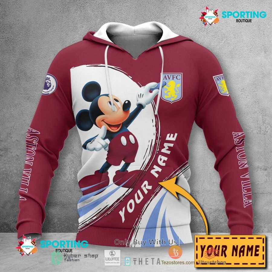 personalized aston villa f c mickey mouse 3d shirt hoodie 2 68824