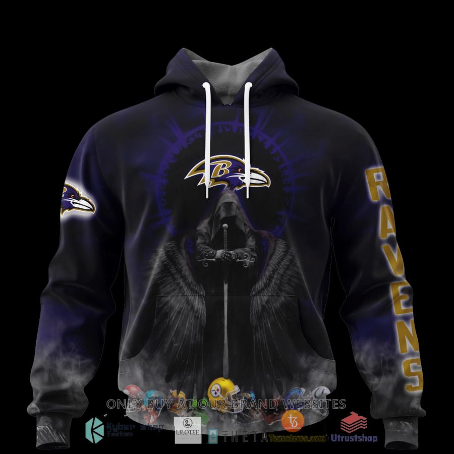 personalized baltimore ravens dark angel 3d zip hoodie shirt 1 67607