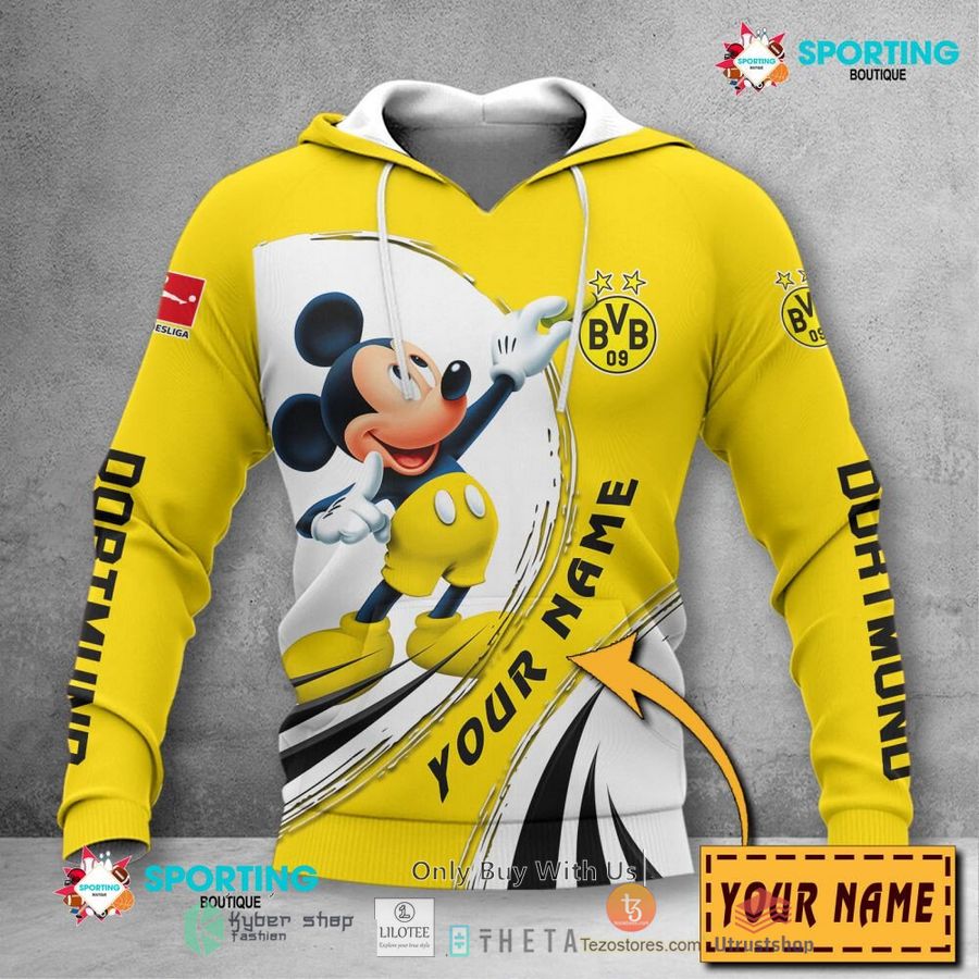 personalized borussia dortmund mickey mouse 3d shirt hoodie 2 93079