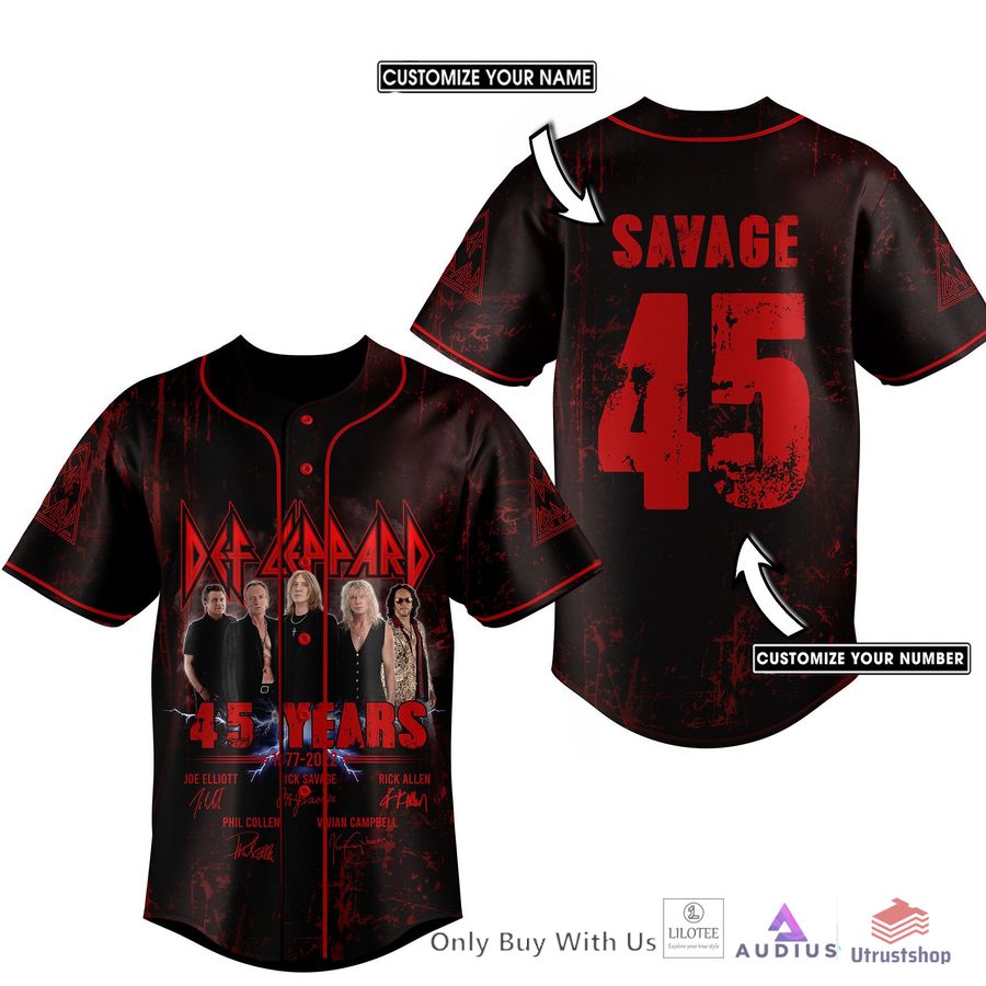 personalized def leppard 45 years baseball jersey 1 7789